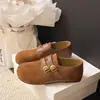Zapatos Mary Jane para mujer, colección de otoño, estilo retro, 2026, zapatos planos de caña media para mujer, gamuza, estilo nuevo, mocasines