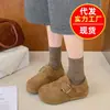 Otoño 2026 Nuevos Zapatos Birkenstock de Gamuza con Correa Hebilla, Punta Redonda, Corte Bajo, Suela Gruesa Antideslizante, Tacón Oculto, Mocasines de Suela Suave