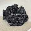 Scrunchie de Tecido Bolinhas Retrô Estilo Francês, Elástico de Cabelo de Alta Elasticidade, Corda Fina para Cabelo Cintura, Elástico de Cabelo Elegante e Durável