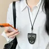 Bolsa de Llaves Larga de Cuero con Colgante para Llavero Collar con Marca de Cuero Llavero para Gafas Accesorios de Moda