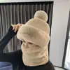 Gorro de Invierno Estilo Coreano con Protección para los Oídos para Ciclismo, Gorro, Bufanda para el Cuello, Gorro de una Pieza, Gorro con Máscara Engrosada de Terciopelo, Gorro Cálido para Exteriores para Mujeres