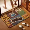 Alfombrilla de baño de dibujos animados, antideslizante, de secado rápido, resistente a las manchas, adecuada para usar en inodoros y cerca de las entradas del baño, a prueba de humedad y antibacteriana, hecha de tierra de diatomeas