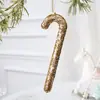 Diseño Propio Swanlace Lentejuela Grande Champagne Copo de Nieve Bastón Estrella de Cinco Puntas Árbol de Navidad Estrella Colgante Colgante