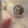 Joyas para uñas de lentejuelas de mica Maillard 2023 otoño e invierno Nuevo trozo de concha brillo papel de aluminio dorado usar joyas para uñas