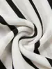 Ropa de Mujer Yaqi 2026 Verano Nuevo Top de Punto Rayado Adelgazante de Cuello Redondo y Manga Corta de Tencel Lyocell
