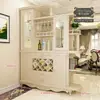 Gabinete de Pasillo Estilo Europeo Gabinete para Vino Gabinete Divisor de Sala de Estar Gabinete de Pasillo de Doble Cara Pantalla de Pasillo Gabinete para Zapatos de Entrada Gabinete Decorativo de Pasillo