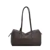 Bolsa Almofada Minimalista para o Dia a Dia, Couro Bovino de Primeira Camada, Bolsa Feminina de Alta Qualidade, Bolsa Boston Grande Capacidade para o Ombro, Bolsa de Ombro