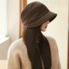 Boina Negra de Otoño e Invierno para Mujer Nuevo Sombrero Rojo de Internet Estilo Japonés Cubre Cara Grande Sombrero de Pescador de Moda Tendencia Sombrero Apilado