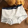 Calzoncillos tipo bóxer de algodón antibacteriano para niñas de talla grande, estilo británico, estampado de osos, tiro largo extendido, talla grande