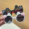 Óculos de sol infantis de desenho animado óculos de sol para bebê moda novo menina gato fofo óculos para foto laço proteção solar