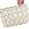 Nueva Bolsa de Maquillaje Cuadros Nube de Burbujas Portátil de Gran Capacidad Bolsa de Almacenamiento de Lona Textura de Alta Gama Clutch para Llevar