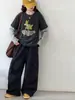 Top Falso de Dos Piezas para Niña Dulce 2026 Nuevo Moda Otoñal para Niñas Lindo Dibujo Animado Ajustado Conjunto de Camiseta de Manga Larga