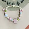 Pulseira de Corda Trançada Cerâmica com Tema de Gato para Mulheres, Joia Estilo Étnico, Pulseira de Resina de Alto Valor Nicho de Luxo Leve Atacado