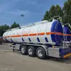 Vendas transfronteiriças semi-reboque tanque para líquidos inflamáveis de 3 eixos e 45 metros cúbicos aço inoxidável caminhão-tanque de transporte de diesel, gasolina, petróleo bruto