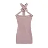 Vestido Chaleco sin Tirantes de las Spice Girls Verano 2025 Boca Plana Correa Cruzada en el Cuello Multiusos Ajustado a la Cadera