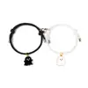 Pulseira cadeado de chave simples nova transfronteiriça estilo retrô europeu e americano para homens e mulheres um par de pulseira de casal ajustável com fio de cera