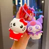 Lindo llavero Sanrio que escupe burbujas, caricatura Kuromi, Gato Kt, muñeco, llavero, colgante para bolsa, pequeño regalo