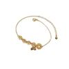 Moda Estilo Chinês Sino Ouro Rosa 18K Aço Titânio Tornozeleira Feminina Simples ins Elegante Aço Inoxidável Moeda Tornozeleira