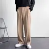 Pantalones de Traje Blancos Estilo Americano para Hombre Sentido de Alta Gama Pantalones Rectos Holgados Casuales Pantalones de Traje Versátiles Pantalones de Traje Modernos