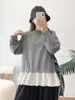 Blusa de manga larga con cuello de encaje estilo japonés y panel de encaje de lunares para mujer, otoño 2026, casual, corte ajustado