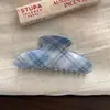 Pinza para el pelo fresca de estilo coreano a cuadros azules y blancos, Pasador de acetato estilo universitario, Accesorio para el pelo de chica dulce, Pinza de tiburón