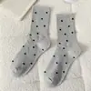 Calcetines Largos de Algodón Estilo Ins de Moda Calcetines para Mujer Otoño/Invierno Nuevos Calcetines de Lunares Calcetines Largos de Moda Calcetines de Lunares