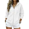 Moletom com capuz simples feminino para comércio exterior transfronteiriço da Amazon 2026, cor sólida, caimento solto, peso alto, forrado com fleece, moletom quente