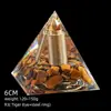 Transfronterizo 6cm Cristal Natural Letra Dorada Adorno Decorativo de Escritorio para el Hogar Pirámide de Resina para Chakra Yoga Meditación