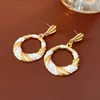 Pendientes Ovalados Geométricos Incrustados con Diamantes Vintage y Collar, Cadena para Clavícula de Lujo Ligero de Nicho, Juego de Joyería Retro