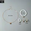 Joyería Transfronteriza Europea y Americana, Collar de Mariposa y Perla de Aleación Moderno y Dulce, Conjunto de Joyería Francesa de Alta Gama