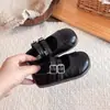 Zapatos de Princesa 2026 Niñas Estilo Británico Nuevos Zapatos de Piel Patchwork Mary Janes Versátiles Retro Suela Suave Primavera/Otoño Velcro