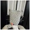 Elegante Mini Bolso Cruzado Tejido para Teléfono para Mujer, Nuevo Verano 2026 Bolso de Hombro Sencillo y Ligero