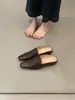 Comprador de Moda! Mules Slip-On Estilo Europeu e Americano com Bico Quadrado para Primavera, Sandálias Femininas Versáteis