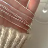 Pulseira de Prata de Lei 925 para Mulheres, Estilo Ins, Simples e Versátil, Corrente de Joalheria Moderna com Personalidade Estudantil Coreana, Estilo Minimalista