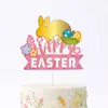 Decoração de Festa de Páscoa Transfronteiriça Novidade Adereços Decoração de Bolo Inserções Ovos de Páscoa Coelho Cenoura Toppers de Letras