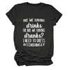 Vamos Tomar um Drink Amazon Wish Site Independente Camiseta Casual Simples Feminina Gola Redonda Manga Curta