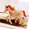 Coleção Cavalinho Strass Chaveiro de Carro Metal Fofo Pingente para Bolsa Feminina Cavalo para o Sucesso Argola de Chaveiro Pequeno Presente