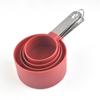 Cuchara medidora de acero inoxidable 430 con mango, taza medidora de plástico, juego de 4 piezas con escala, juego de cucharas medidoras, herramientas para hornear