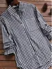 Comércio Exterior Transfronteiriço Roupas Femininas Aliexpress Ebay Camisa de Bolso Vintage de Manga Longa com Gola Reversível Xadrez Solta