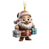 2025 Adorno Plano de Acrílico de Santa Claus para Regalo de Coche Adorno Navideño Decoración de Árbol de Navidad