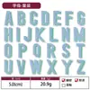Parches de letras bordadas de doble capa en bloques de colores azul y verde, 26 parches del alfabeto inglés para ropa, accesorios de bricolaje