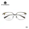Gafas Frescas de Madera Studiomuku Montura de Gafas Transparente Degradada Diseño Cuadrado Fino Ligero Montura de Gafas
