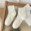 Calcetines Zhuji para Mujer de Verano Finos de Malla Transpirables Estilo Ballet Miu Calcetines de Color Sólido Calcetines Blancos Cortos de Verano