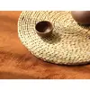 Ceremonia del té cero juego juego de té tapete para té juego de té tapete para tetera de paja tetera de hierro tetera de arcilla púrpura tapete térmico mantel individual posavasos simple pastoral