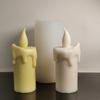 Vela Aromática Larga 3D Molde de Silicona para Velas DIY Forma de Vela Piedra Difusora de Aromaterapia Adornos de Pegamento Jabón