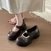 Nuevos Zapatos de Mujer Bajos Individuales Estilo Británico con Lazo Retro Verano 2026 JK Versátiles Mary Janes de Punta Redonda Zapatos Pequeños de Cuero