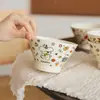 Tigela Cerâmica Fofa Estilo Japonês Desenho Animado para Uso Doméstico, Tigela de Arroz Infantil, Tigela de Café da Manhã, Tigela de Sobremesa, Segura para Micro-ondas e Forno, Design de Animal