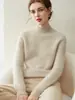 26 Outono Inverno Novo Estilo Coreano Cor Sólida Lã de Yak Básica Gola Alta Meia Camada Base Suéter de Lã Leve Luxo Suéter Puyuan