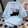 Camiseta de Manga Corta con Estampado de Letras Verano 2025 con un Diseño Único, Retro, Corte Holgado, Versátil, Top Oversize, Moderno