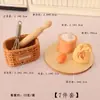 Casa de muñecas Comida Mini Escena de Juego Cocina de Simulación Muebles Wok Paleta en Miniatura Mesa de Madera Silla Modelo Adornos